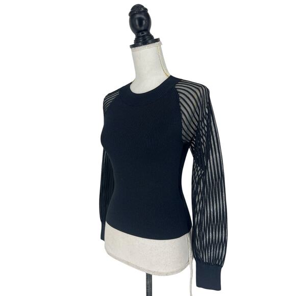 Club Monaco Black Sheer Sleeve Sweater - Picture 7 of 10